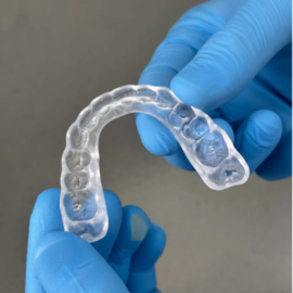 Clear custom night guard for teeth grinding protection
